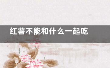 红薯不能和什么一起吃 红薯和什么相克(红薯不能和什么食物一起)